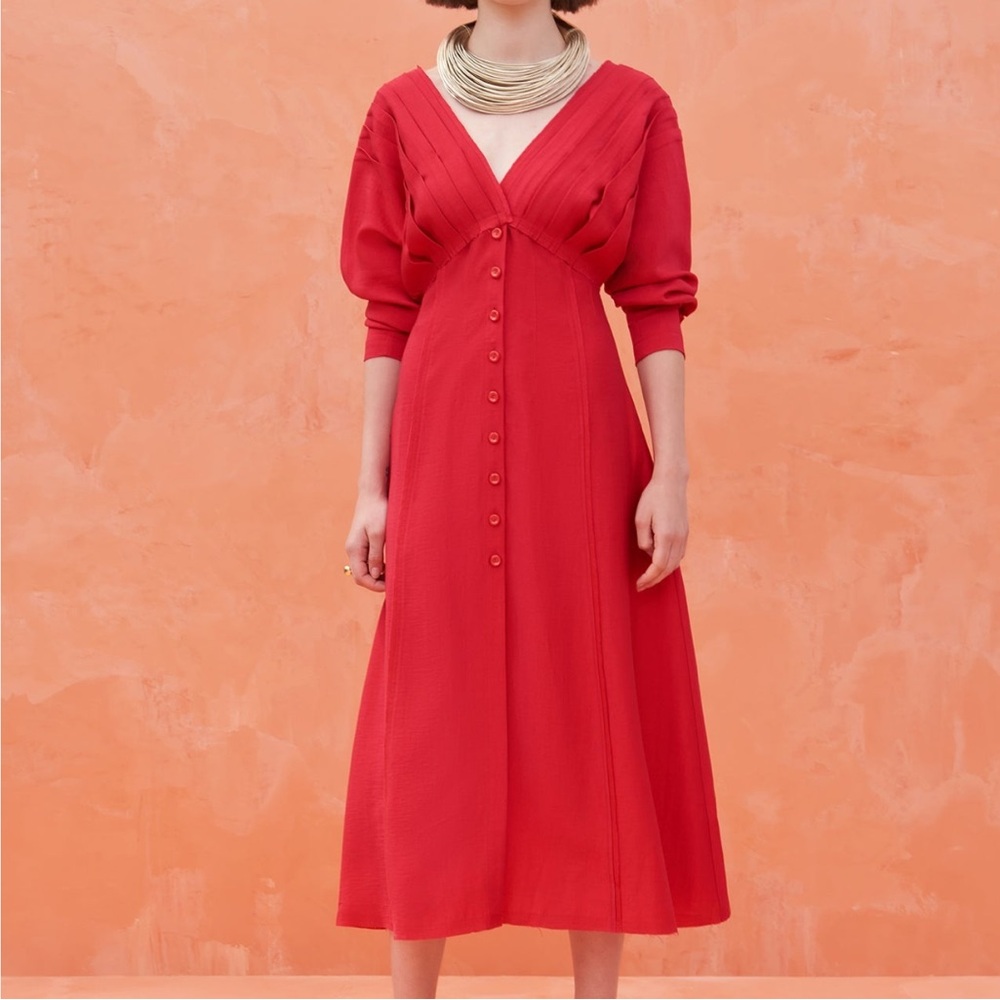 NWT Cult Gaia Vibrant Red Midi Dress